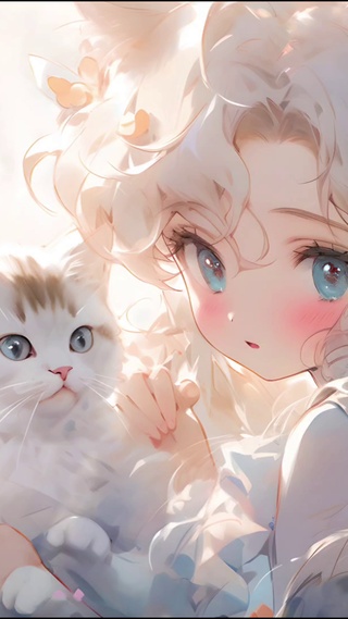 4K 猫咪与少女