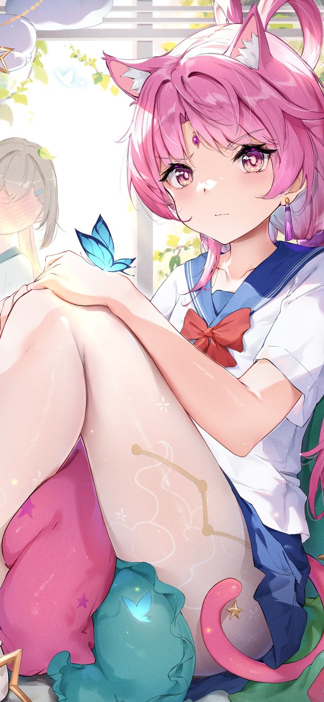 可爱狐耳粉发少女