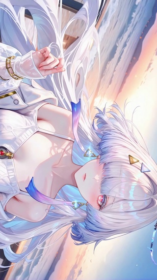 白毛海边女孩.莫宁