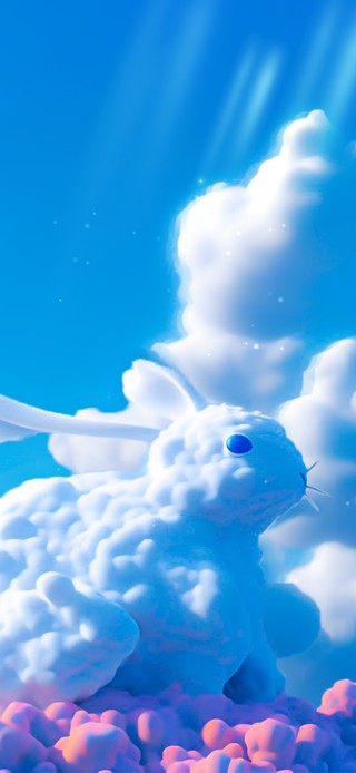 云朵兔子 4K简约壁纸