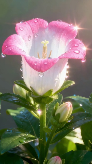 粉白风铃露光私语小清新治愈花境