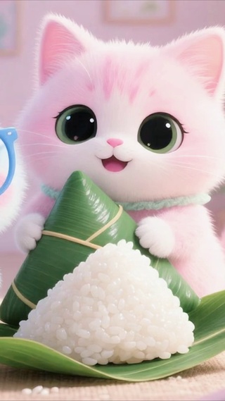 粉猫蓝兔的端午粽子