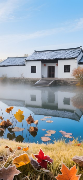 秋天霜降乡村