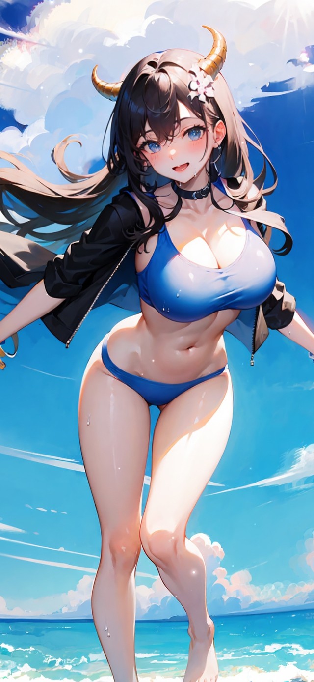 海边泳装美少女