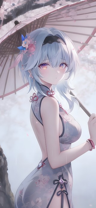 雨天樱花国风女孩