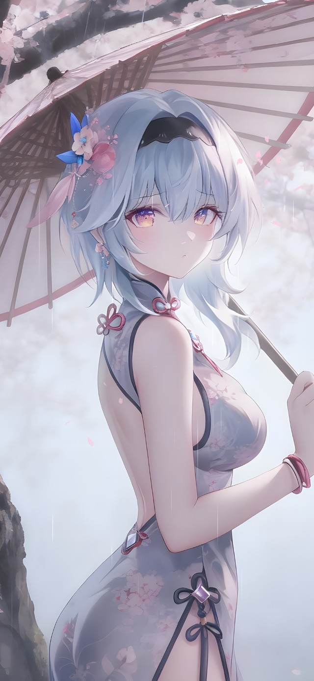 雨天樱花国风女孩