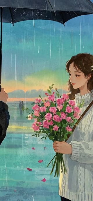花漾壁纸赴一场雨里的温柔
