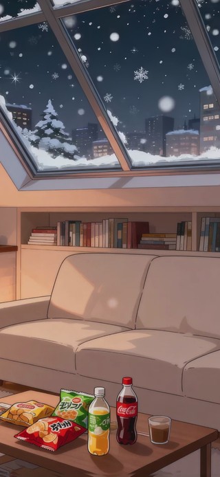 温暖治愈冬夜房间