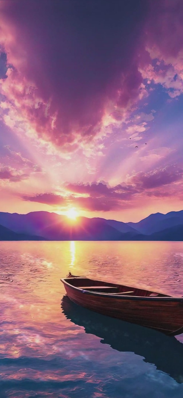 唯美夕阳海景壁纸