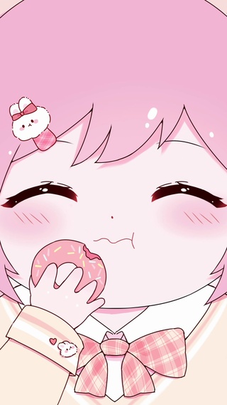 粉色超萌甜甜圈女孩