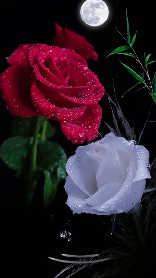 红白玫瑰花