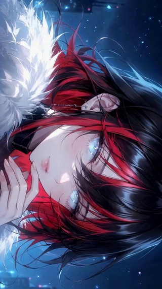 暗夜红发酷飒二次元美少女