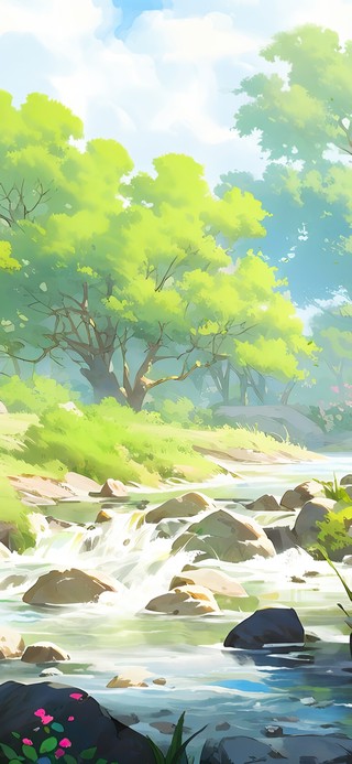 护眼山涧流水