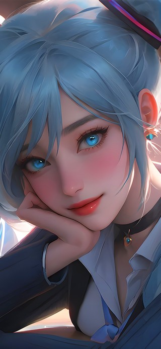蓝发治愈姐姐