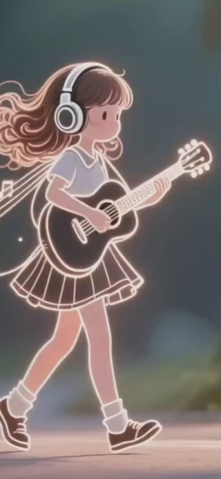 弹琴的小女孩