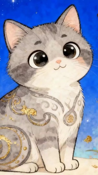 夜景萌宠猫咪
