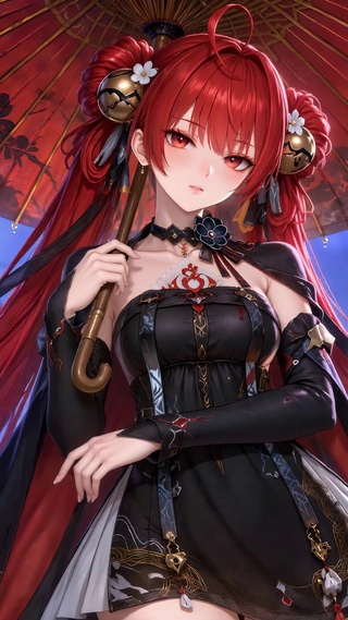 竹林雨夜撑伞少女锁暝