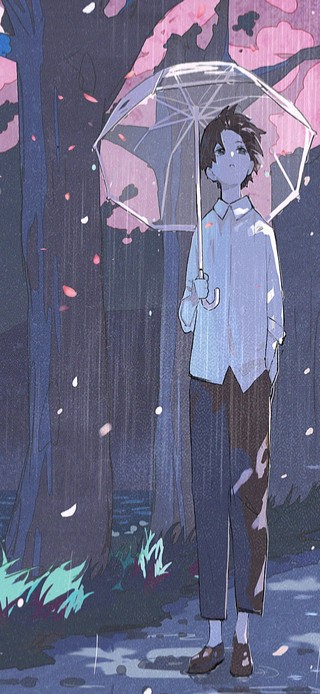 雨中男孩