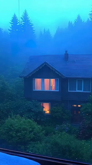 雨天树木
