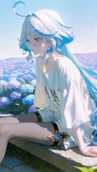 绣球花海里的芙宁娜