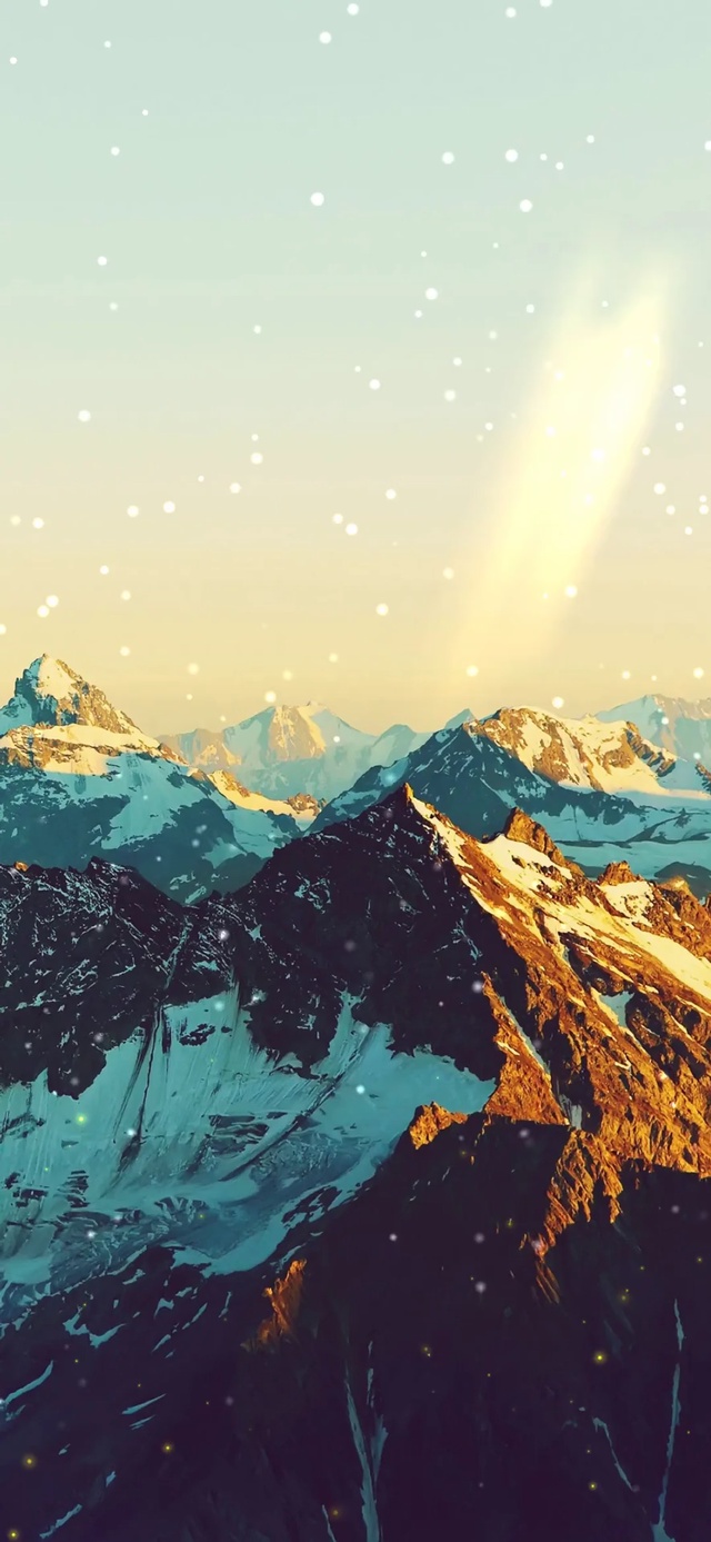 4K雪山落日余晖