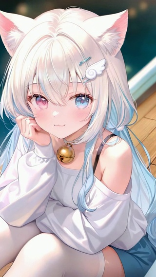 夜湖泛舟猫耳二次元美少女