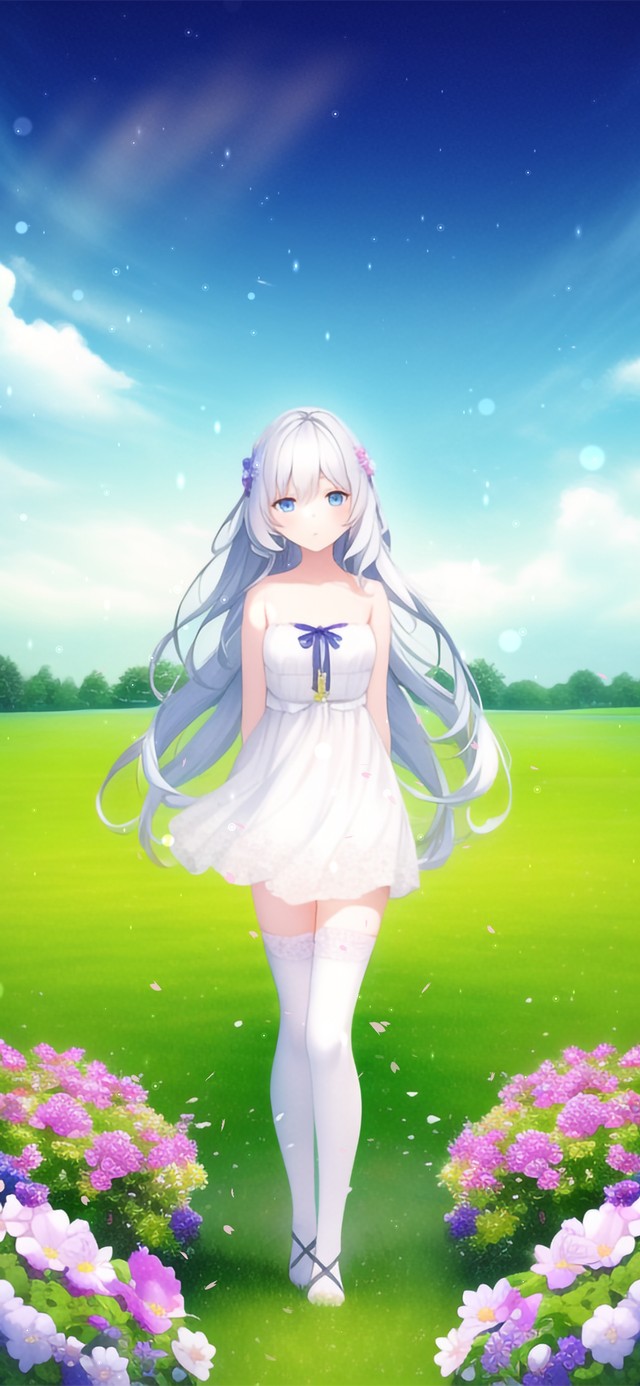 护眼可爱白衣女孩