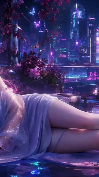 赛博都市粉发美少女