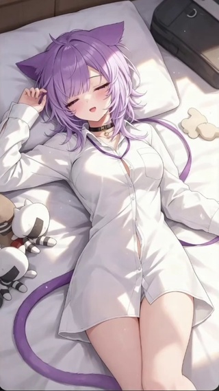 紫发猫娘