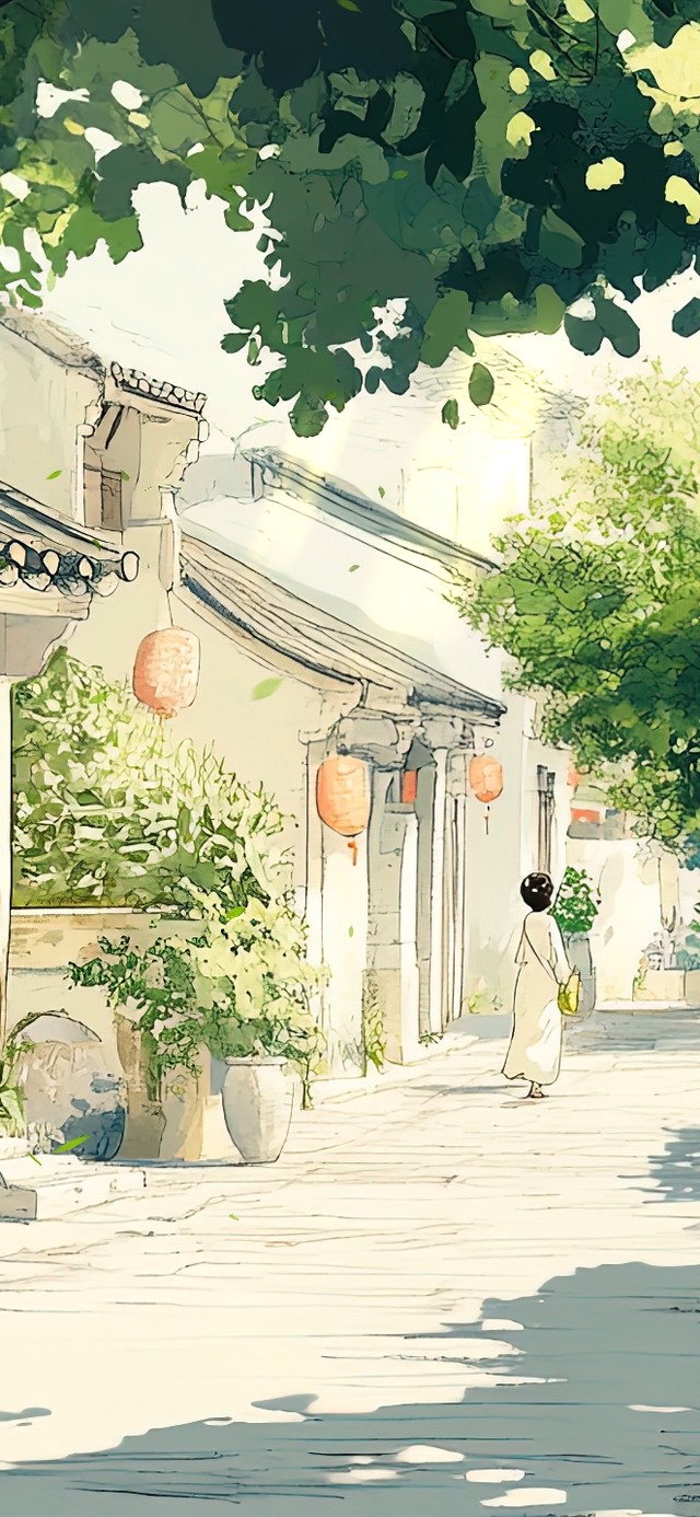 宁静绿色夏日午后