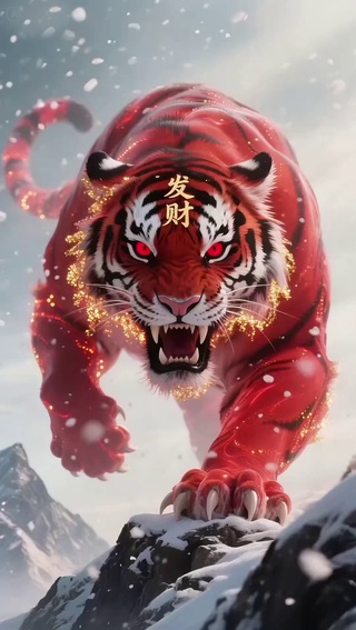 天天观虎，迎财纳福