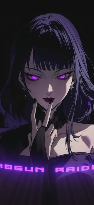 紫眸暗黑少女-文字环绕版