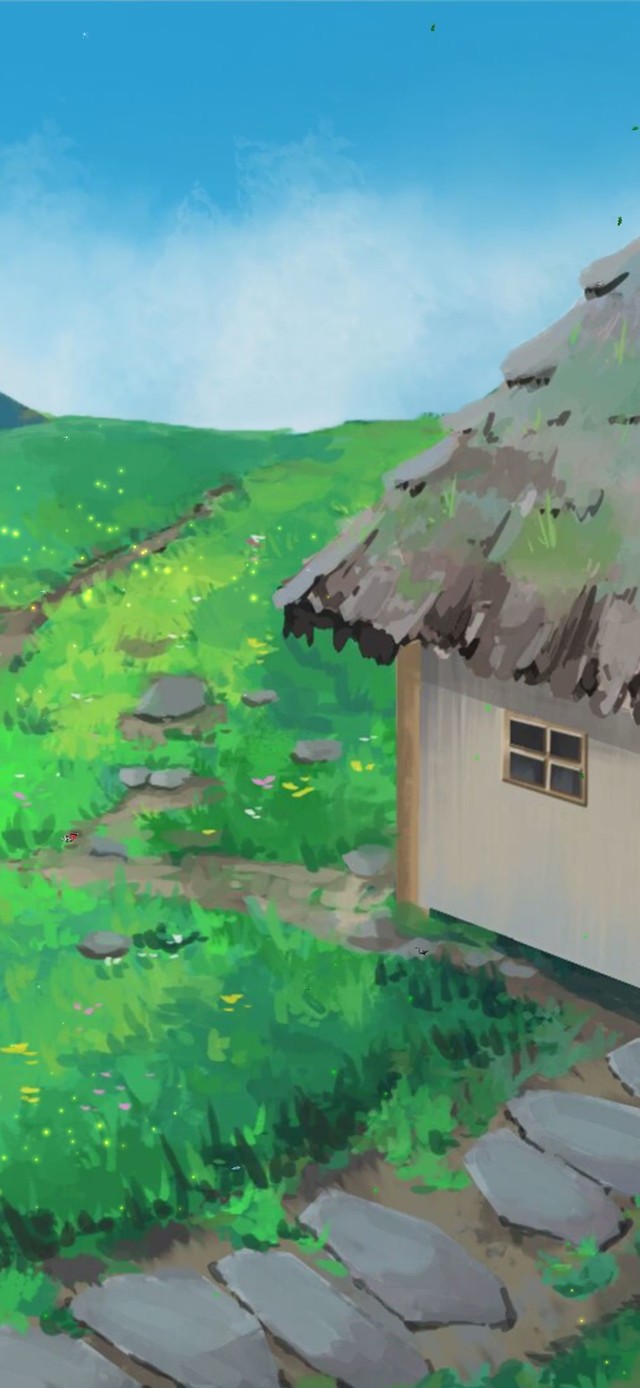 护眼蓝天白云绿景