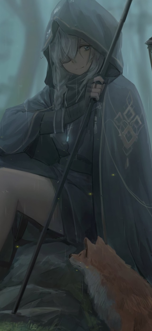 4kl 雨天森林提灯少女