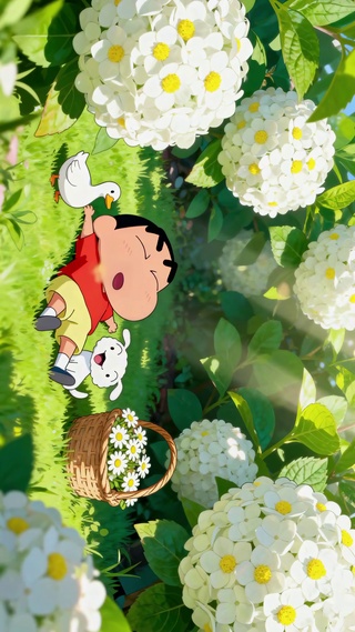 花丛午睡-蜡笔小新