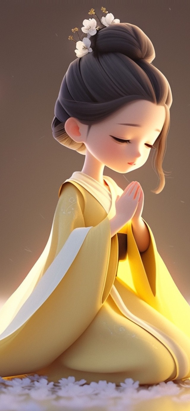 4K唯美佛系女孩治愈宁静祥和
