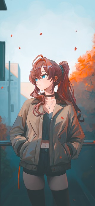 唯美枫叶少女