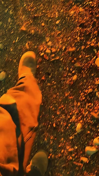 晚霞下的山河