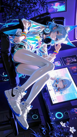 紫调炫彩电竞少女