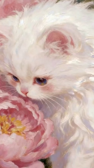 花朵中猫咪