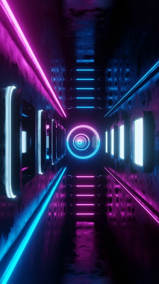 霓虹灯隧道-竖屏