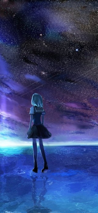 星空下的小女孩