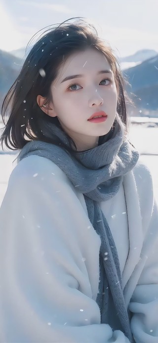 4KHD唯美雪中美女