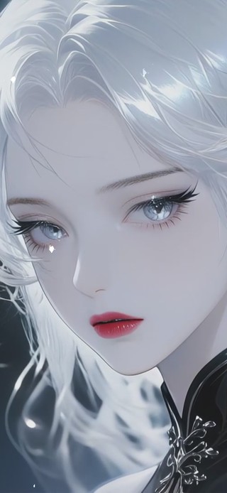 绝美白发动漫美女