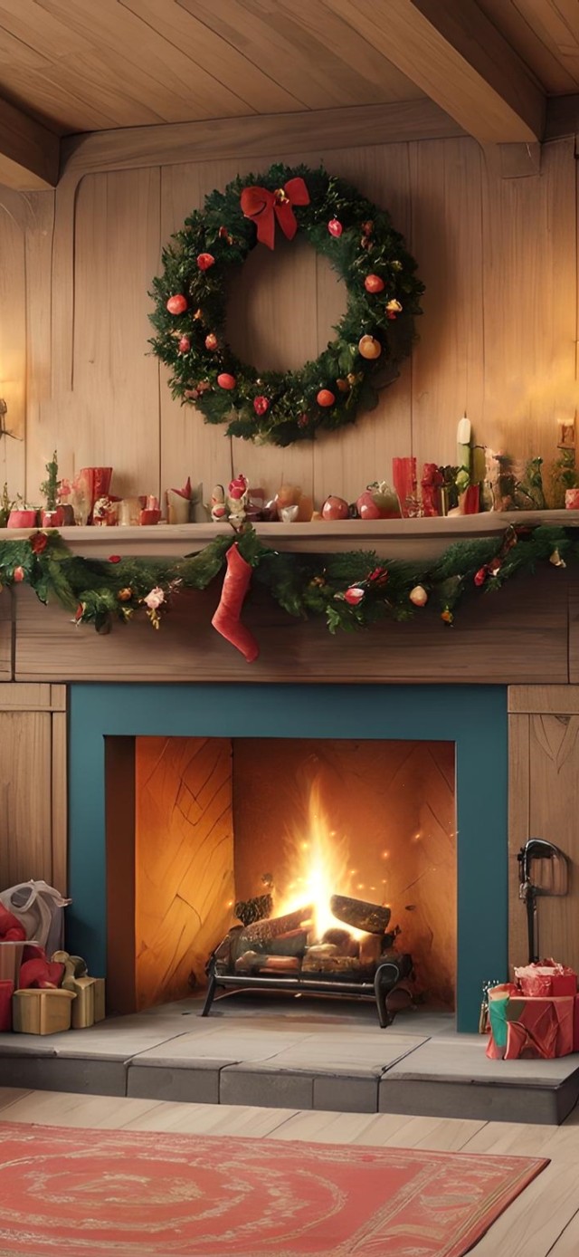 圣诞节有壁炉的房间