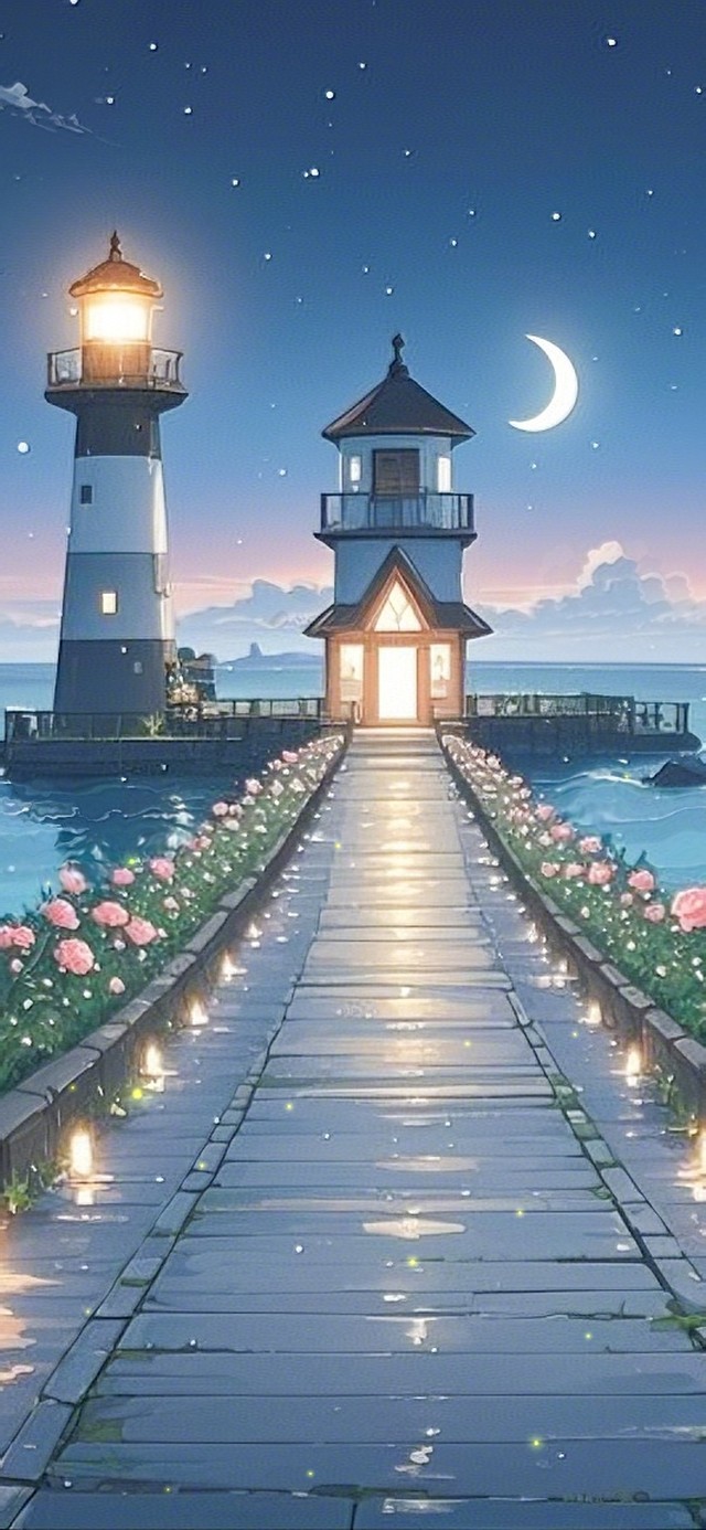 通往海上灯塔的小路