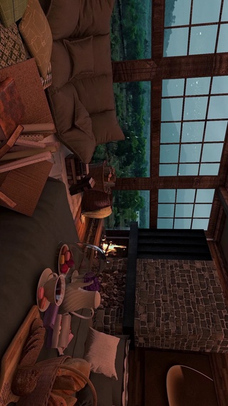 山林雨夜小屋