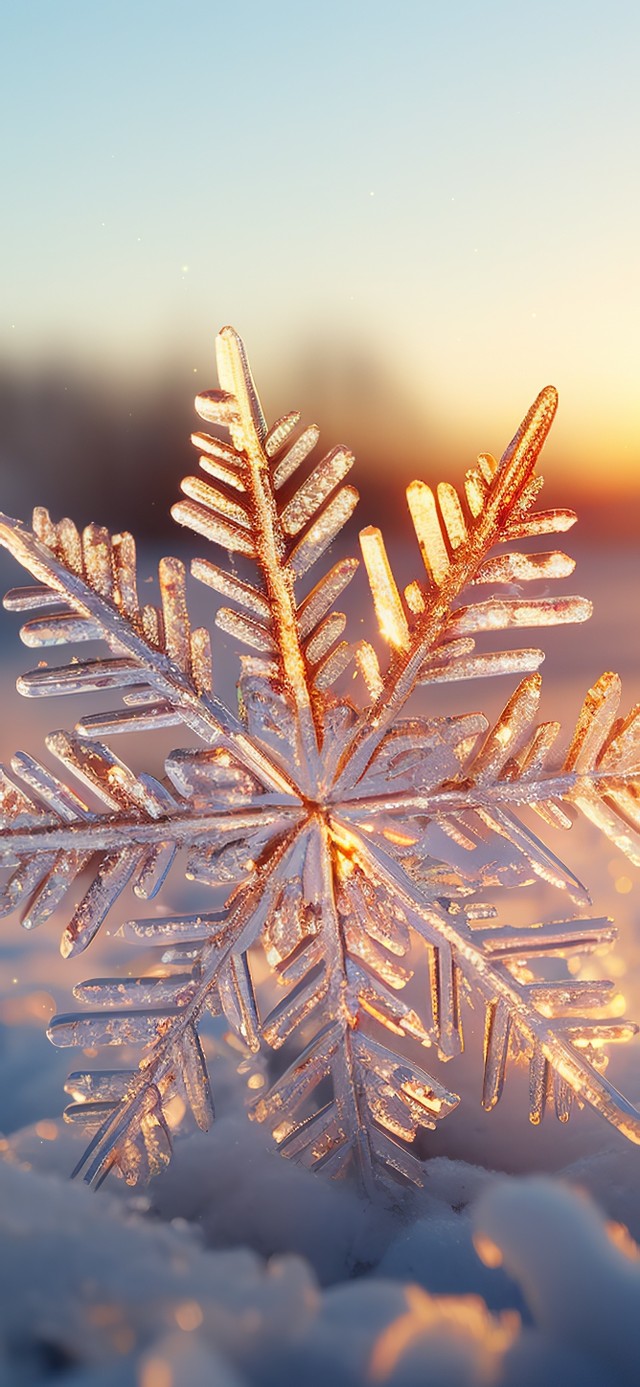 晨曦冬日里的雪花