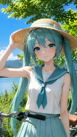 夏日河畔初音女孩