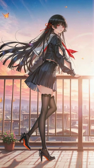 天台晚霞少女千咲